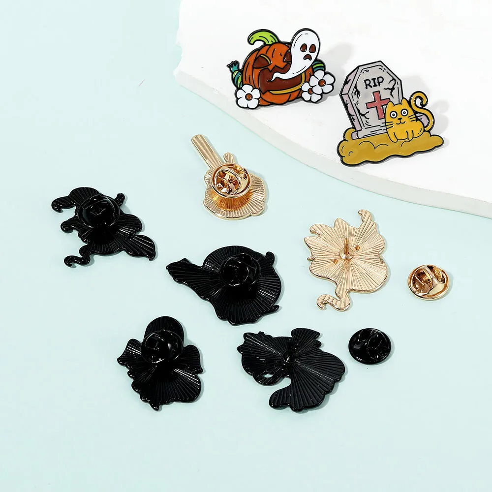 Новые креативные эмалированные булавки на тему Хэллоуина красивая тыква кошка