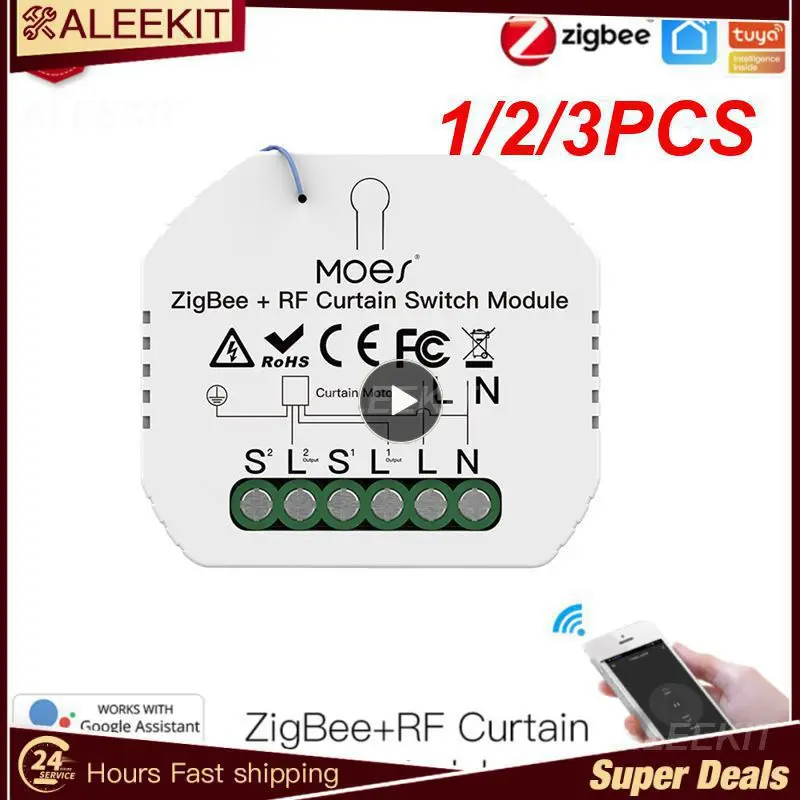 

1/2/3PCS WiFi RF433 Blind Curtain Switch Remote for Electric Roller Shutter control module Tuya Smart Life Google Home Alexa