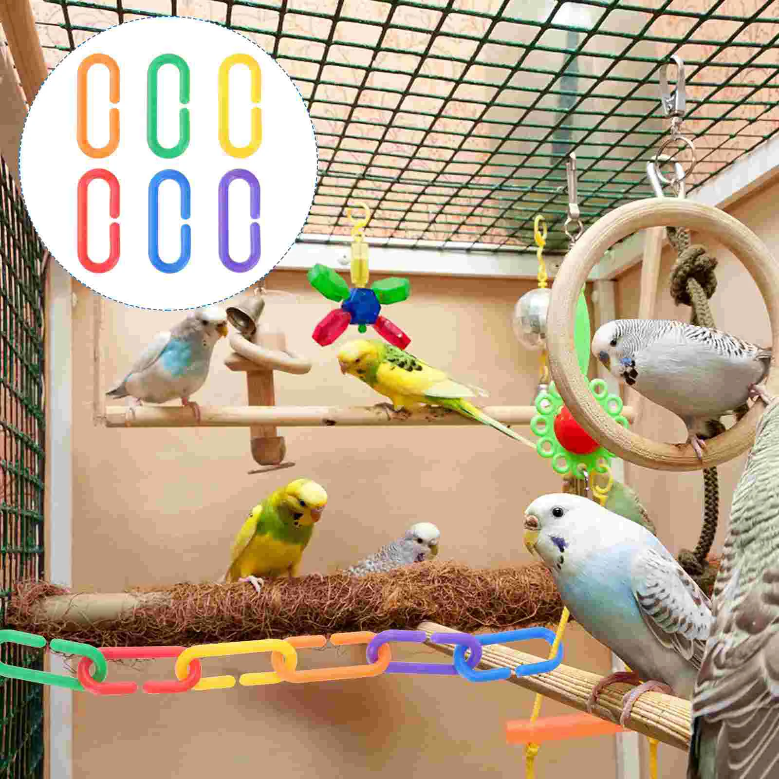 

100Pcs C-clips C- Clips Bird Parrot C- Links Parrot C- Clips Chain Links Chain Links C- Links