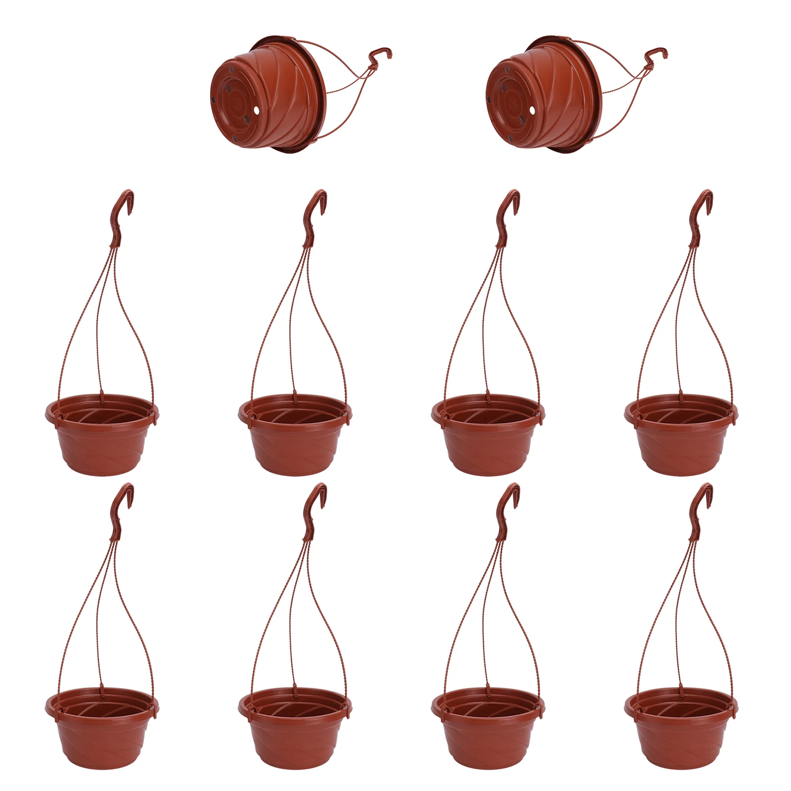 

10 Sets Chlorophytum Octagonal Basin Hanging Type Flowerpot Style Small Pots Indoor Plastic Decor Raw Material For plants