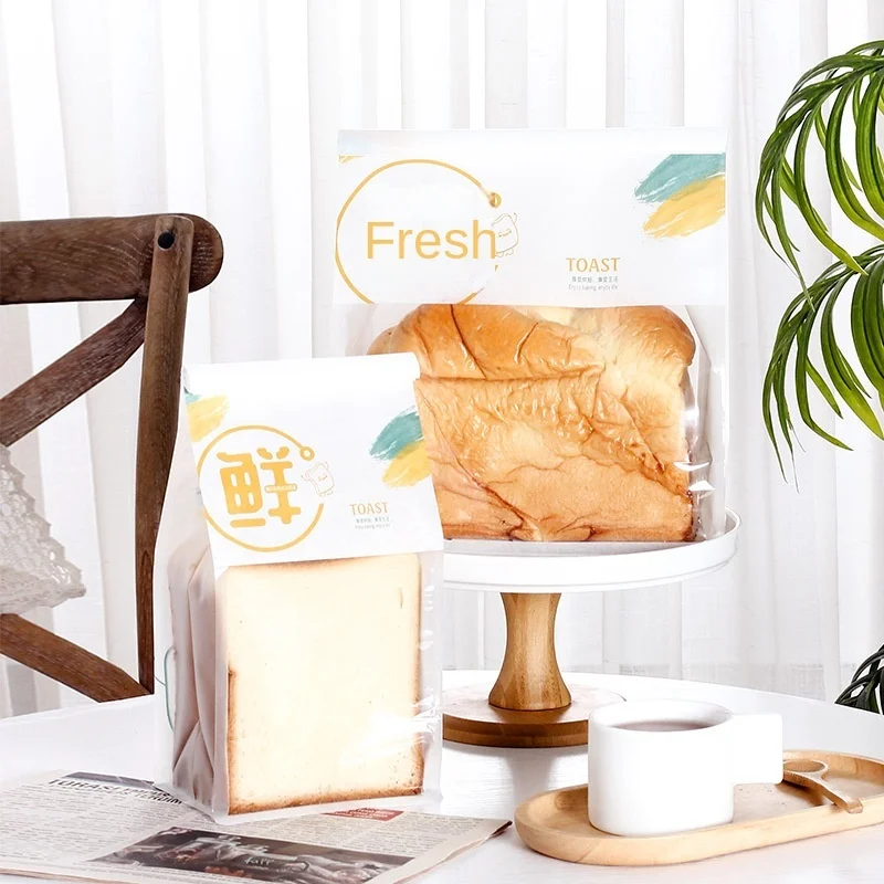 

Toast Packing bag 450g Crimped wire Seals bread Cut Meal bag Square bag