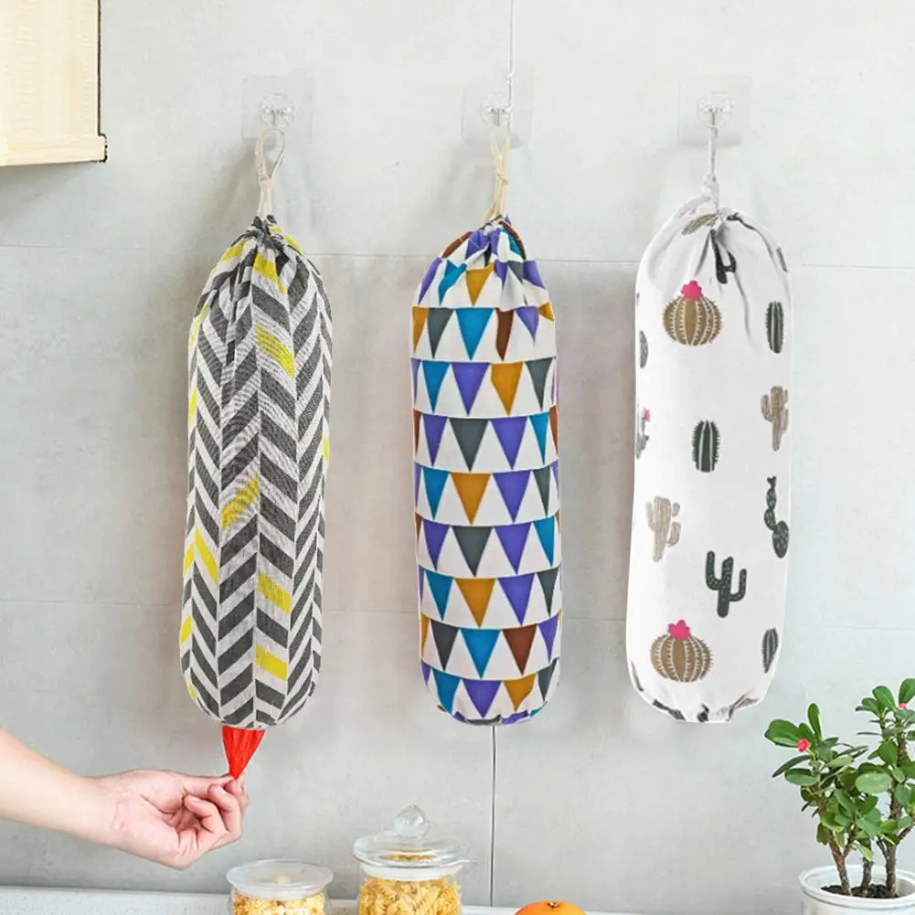 

Plastic Bag Holder Home Grocery Bag Holder Wall Mount Plastic Bag Holder Dispenser Hanging Storage Trash Garbage Bag Organizer