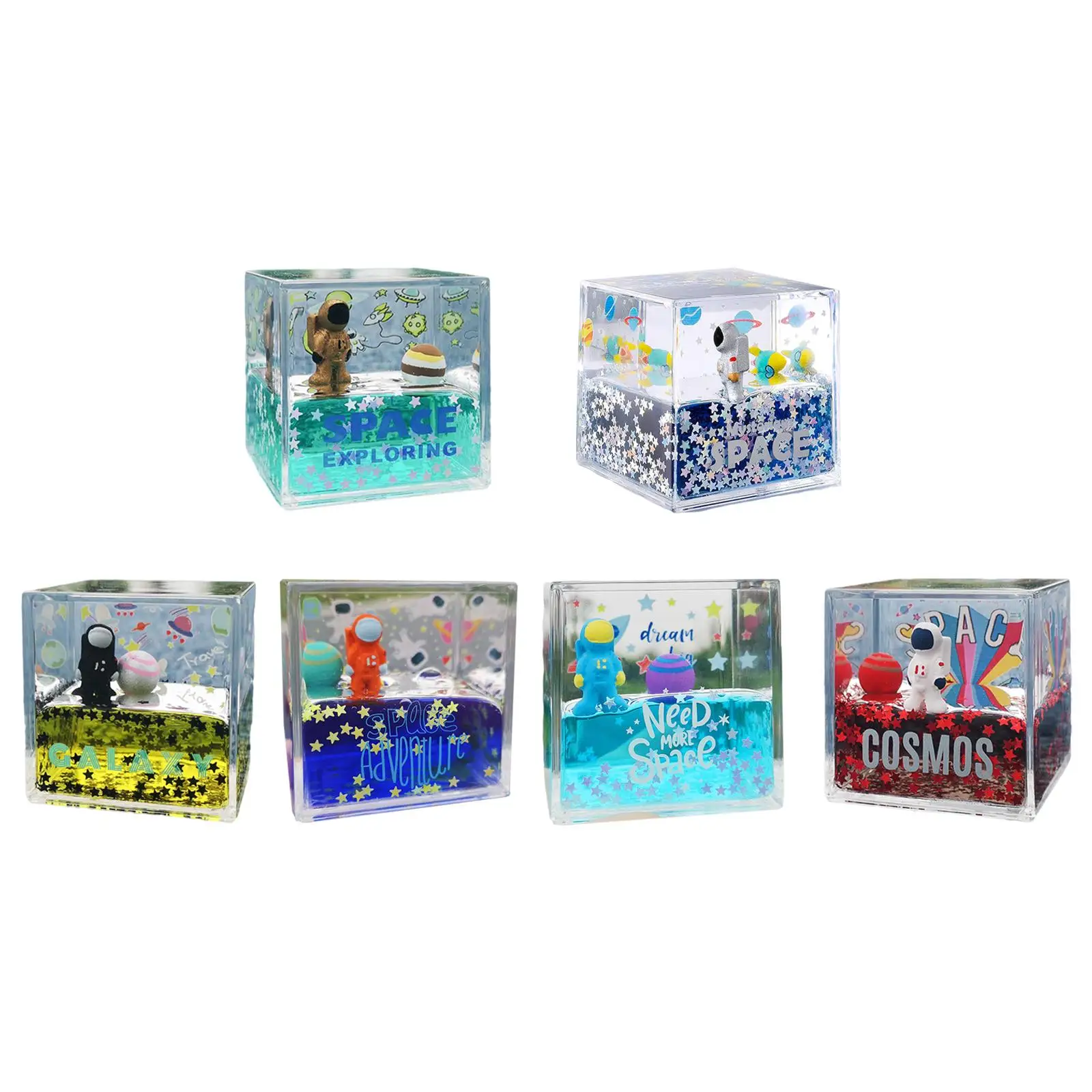 Космический астронавт жидкие офисные украшения для снятия стресса конфетти