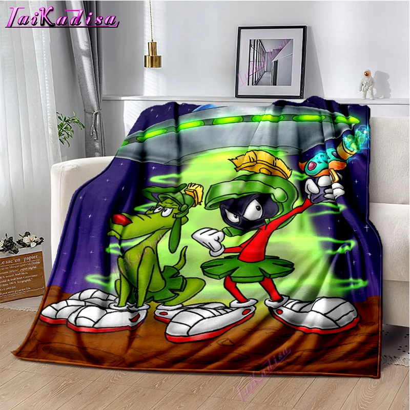 

Marvin The Martian Blanket Children Cartoon Blankets Cover Fluffy Fleece Throw Blanket Kids and Adult Gift Sofa Travel Camping