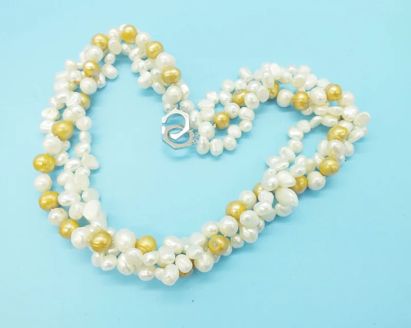 Акция 3 нити ожерелья из натурального барочного жемчуга 18 дюймов |
