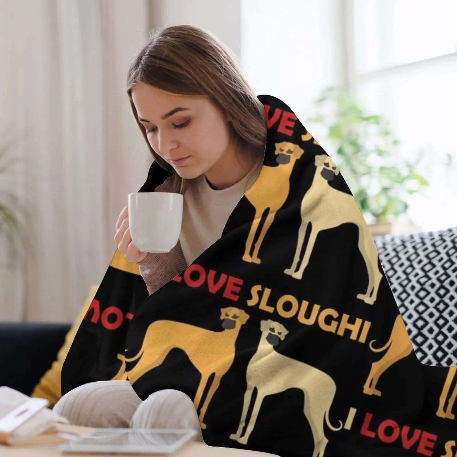 Одеяло I Love Sloughi термоплед на диван одеяла