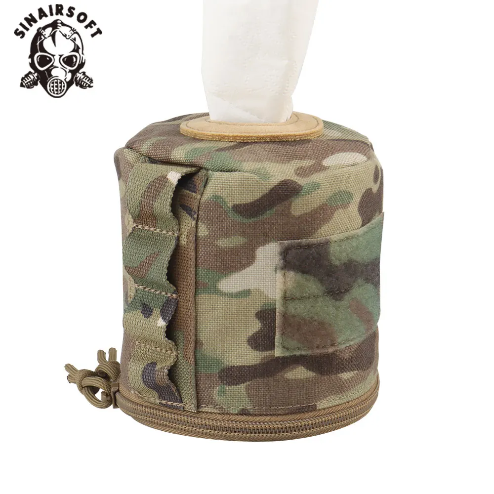 Camping Roll Paper Storage Bag MOLLE Hunting Outdoor Picnic Napkin Tactical Military Camo Portable Tissue Cover Organizer