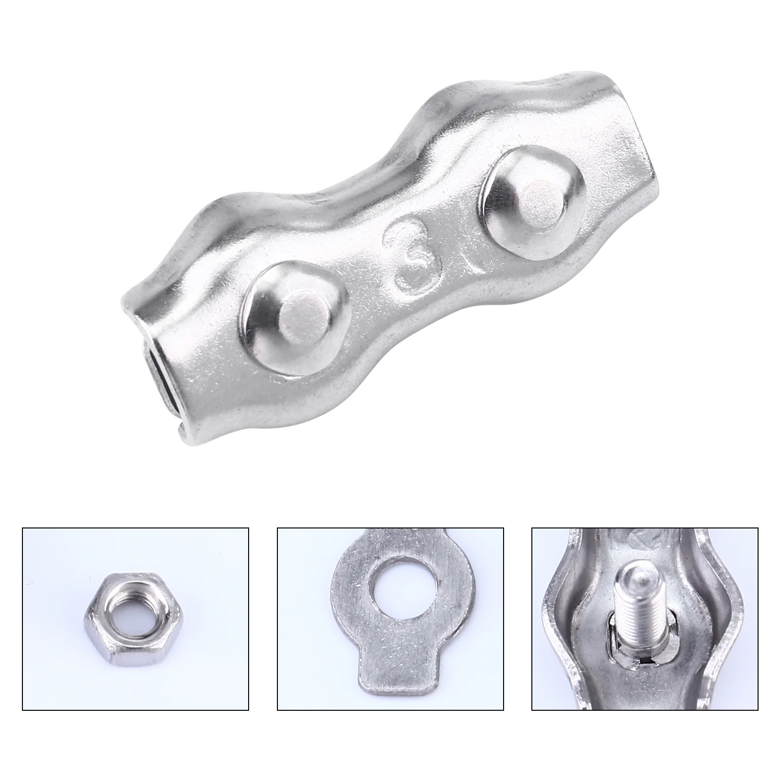 

10 Pcs Wire Rope Clip Stainless Steel Duplex Bolt Cable Clamp Hardwares Parts
