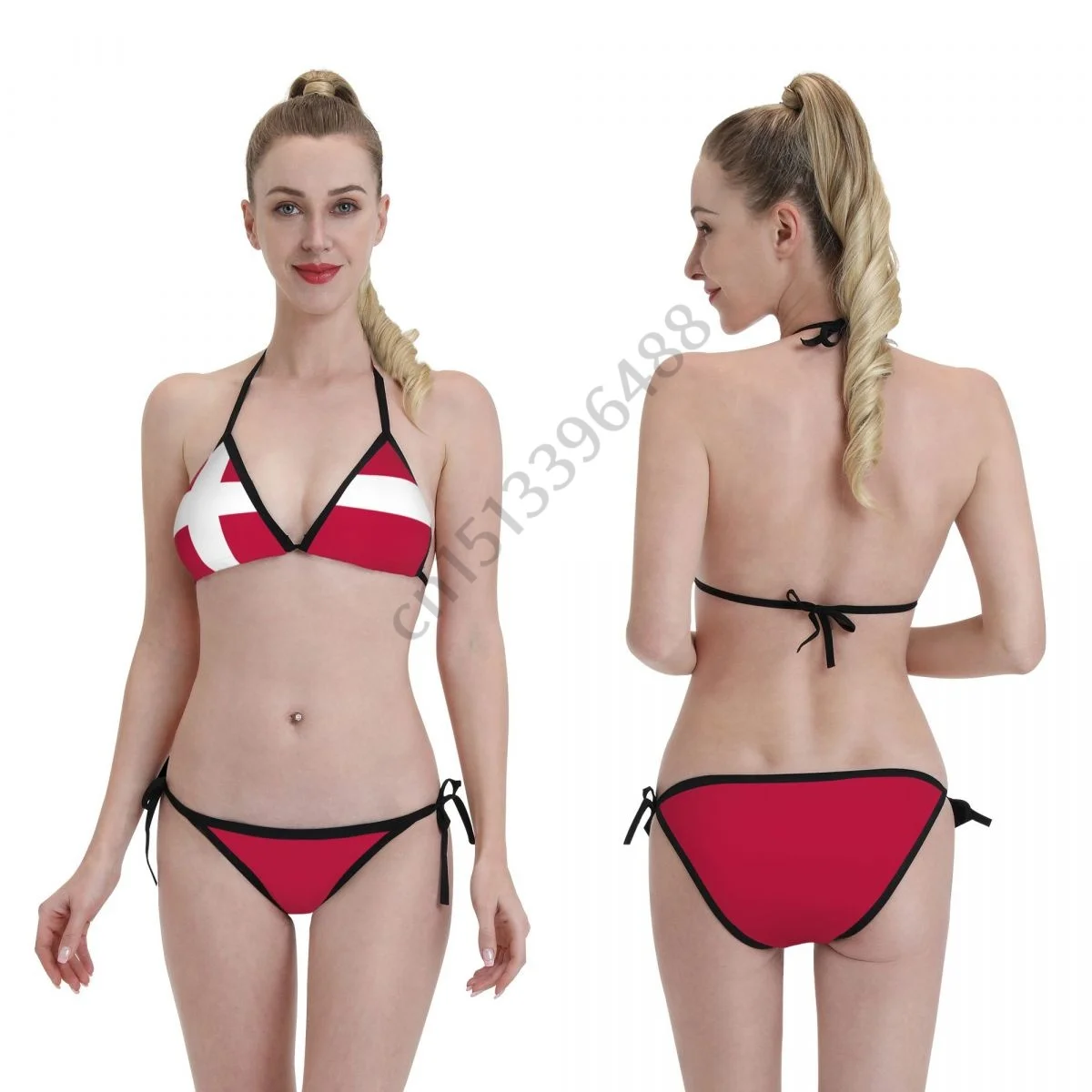 

Женский купальник-бикини с 3D-принтом и флагом Дании