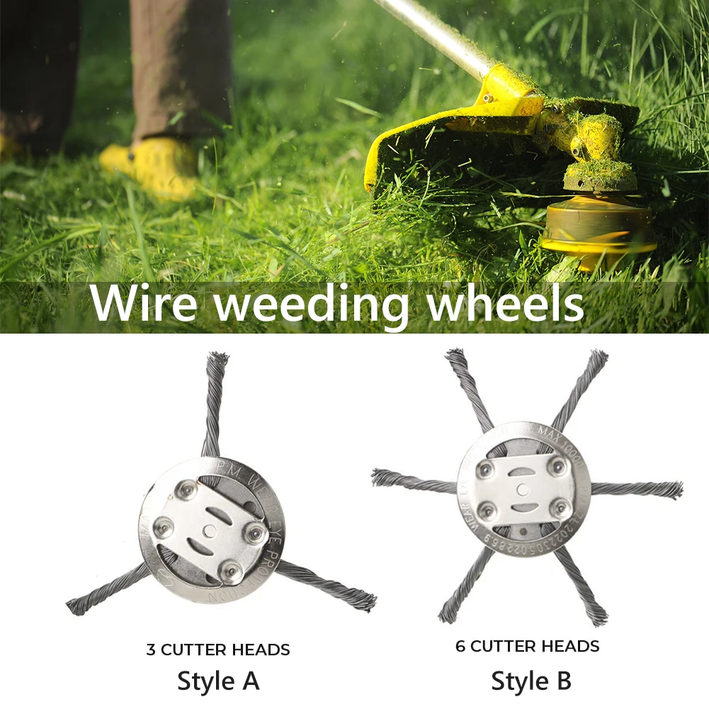 

Derusting Steel Wire Grass Trimmer Head Anti-corrosion Weeding Wheel Replacement Parts Mower Accessories for Home Garden Parking