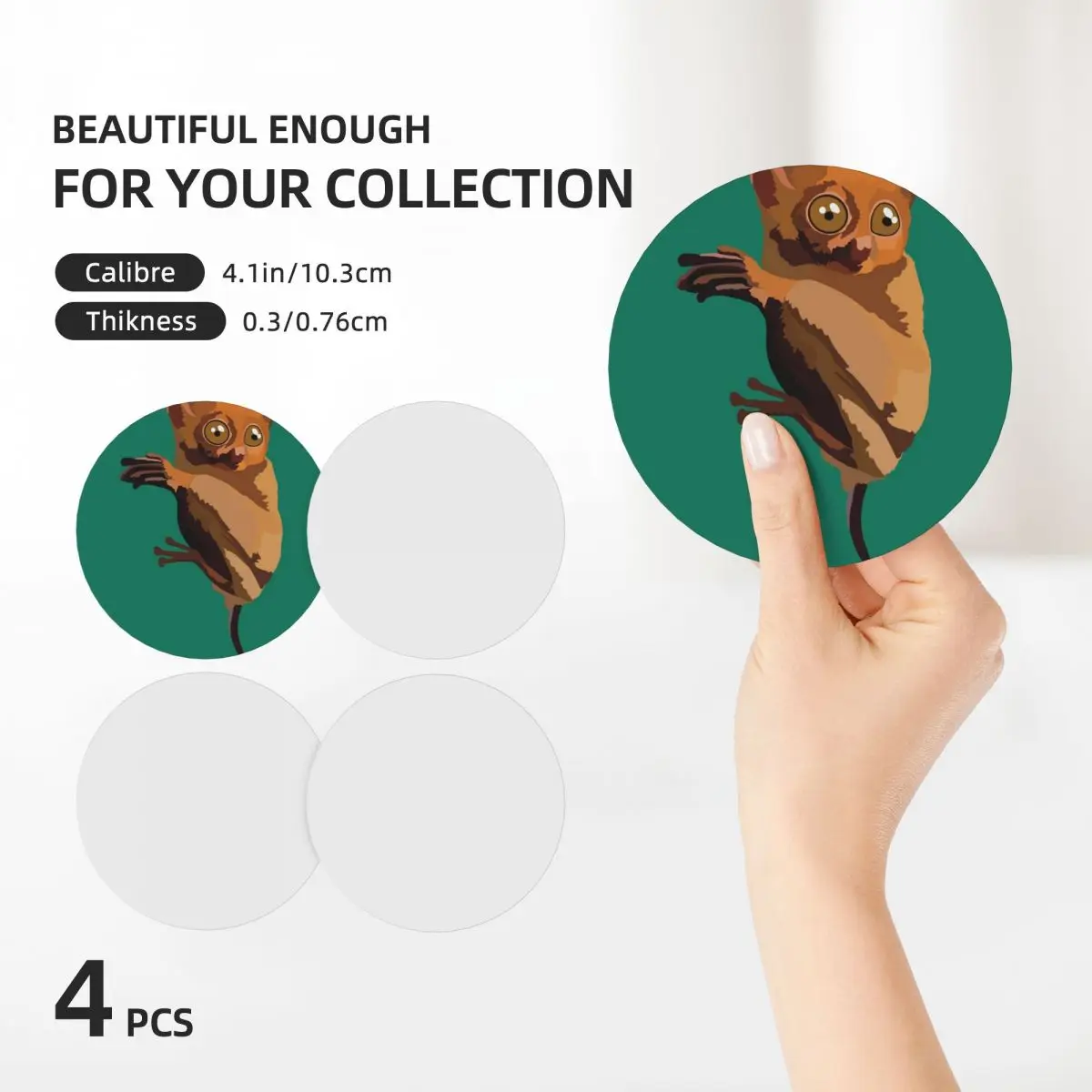 T is для Tarsier керамические подставки (набор из 4) персонализированный держатель