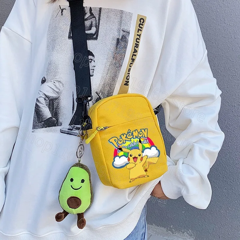 Сумка через плечо с изображением Покемона Пикачу для женщин и мужчин сумки на