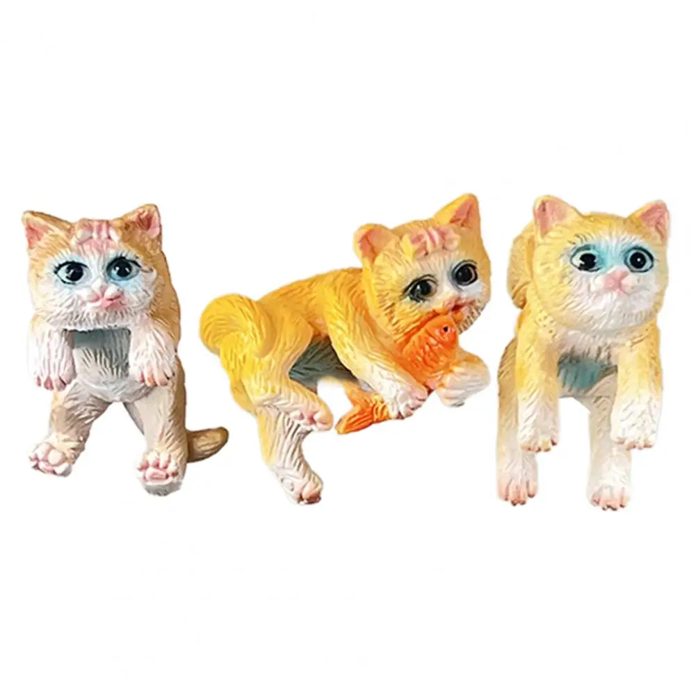 

3Pcs Fish Tank Ornament Funny Cats Shape Decorative Cartoon Hanging Cat Crafts Aquarium Ornament