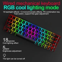rgb wired keyboard 68 keys luminous game mechanical keyboards for laptop desktop mac window linux 60 mini portable keyboard