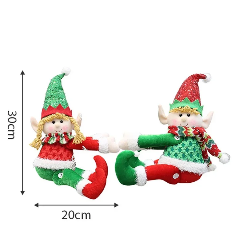 Рождественское платье занавески для обнимания ткань эльф кукла Рождественская