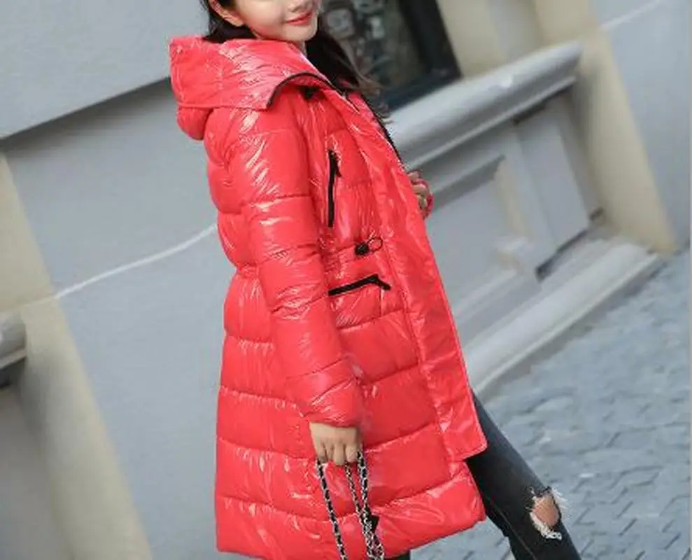 Winter Thick and Warm Cotton Down Jacket Women's New Zipper Hooded Casual Slim Mid-length Jacket 2023 New Coat
