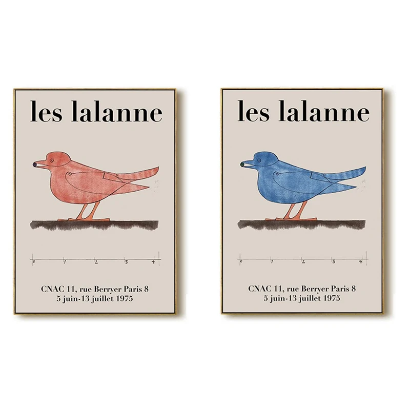 

Vintage Blue Red Birds Canvas Print Painting Modern Nordic Animal Letters Posters Wall Art Pictures Home Decor for Living Room