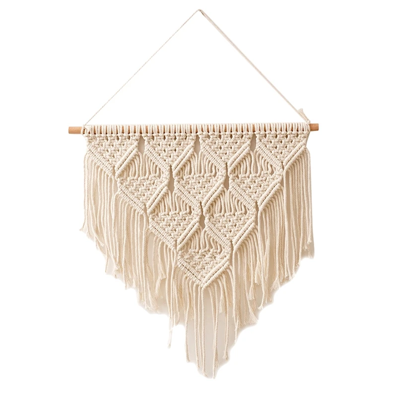 

Macrame Boho Wall Hanging Decor, Woven Macrame Tapestry, Beautiful Geometric Wall Art Decoration