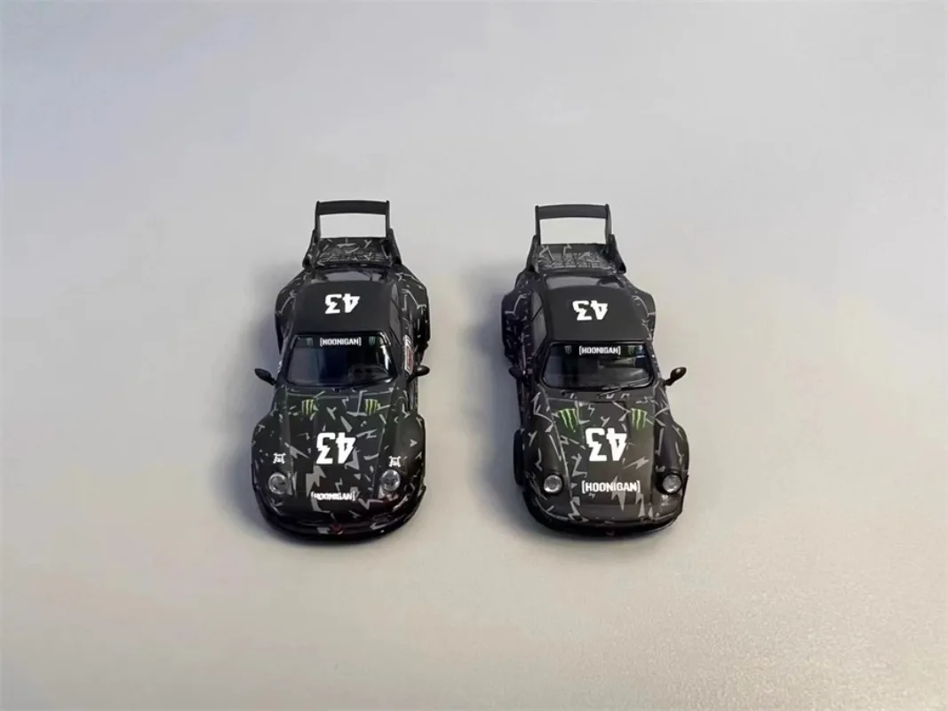 Модель литая автомобиля Flame модель Porsche RWB 964 993 из сплава Коллекционная дисплей