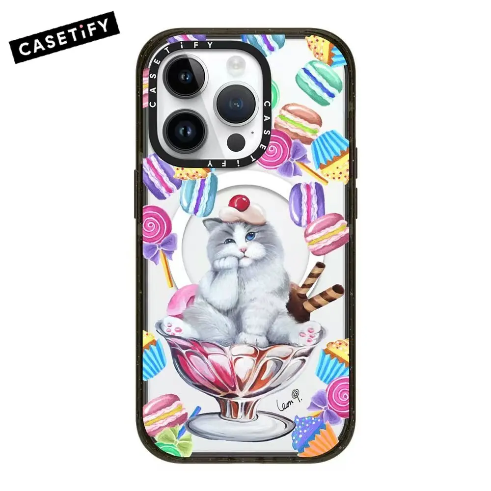 

CASETIFY милые магнитные Magsafe беспроводные зарядные чехлы для IPhone 11 12 13 14 Pro Max, зеркальный чехол, Противоударная задняя крышка E0405