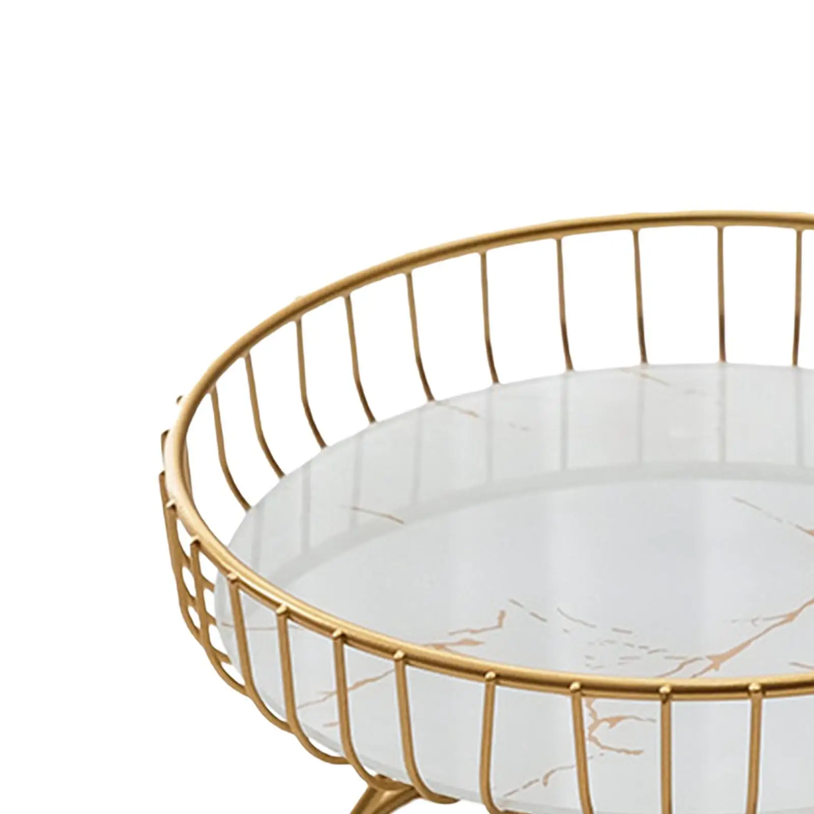 

Golden Metal Iron Wire Countertop Fruit Tray Cakes Holder for Snack