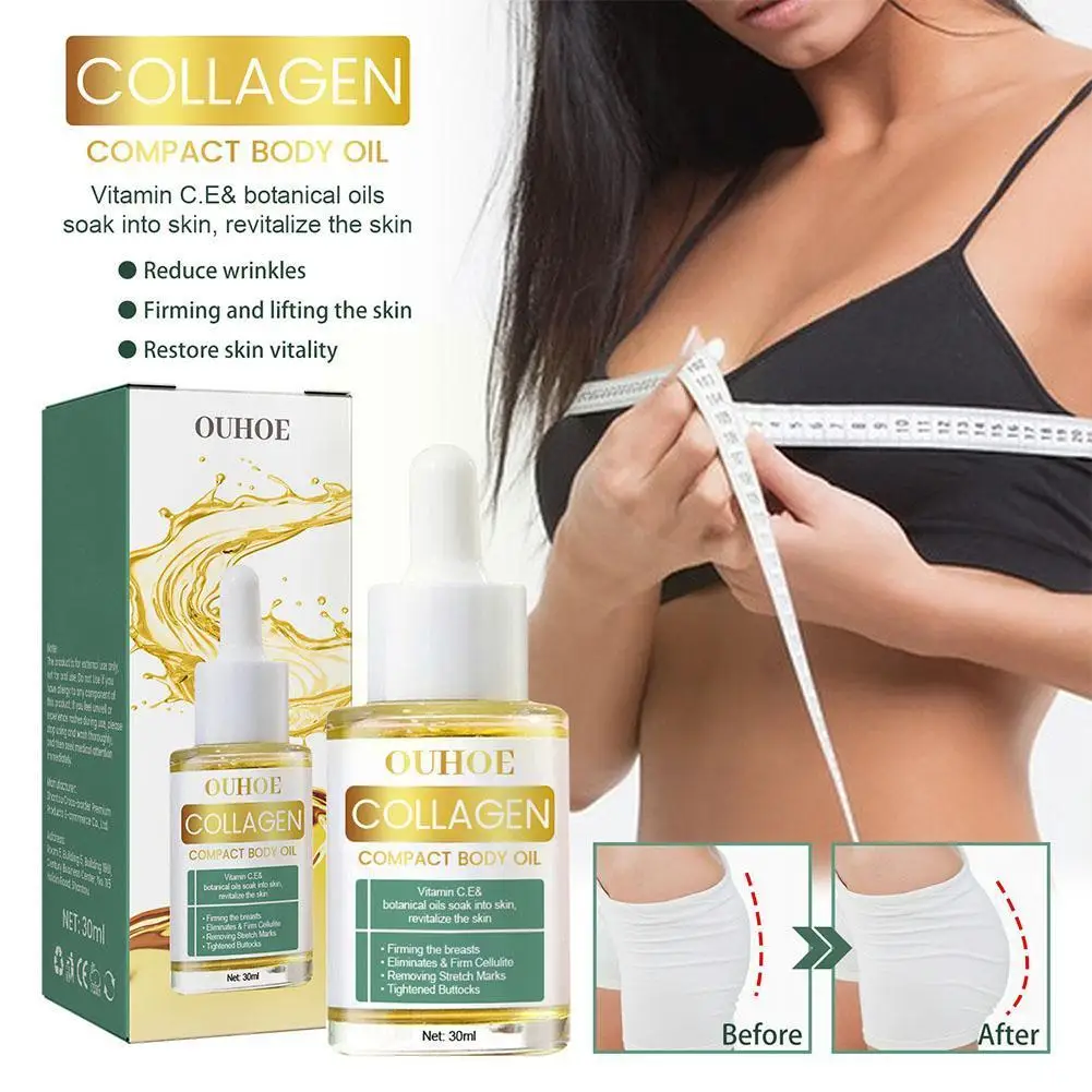 

30ml Collagen Lifting Body Oil Hip Lift Butt Enlargement For Buttocks Up Massage Oil Weight Loss Slimming Essential Oil D0D2
