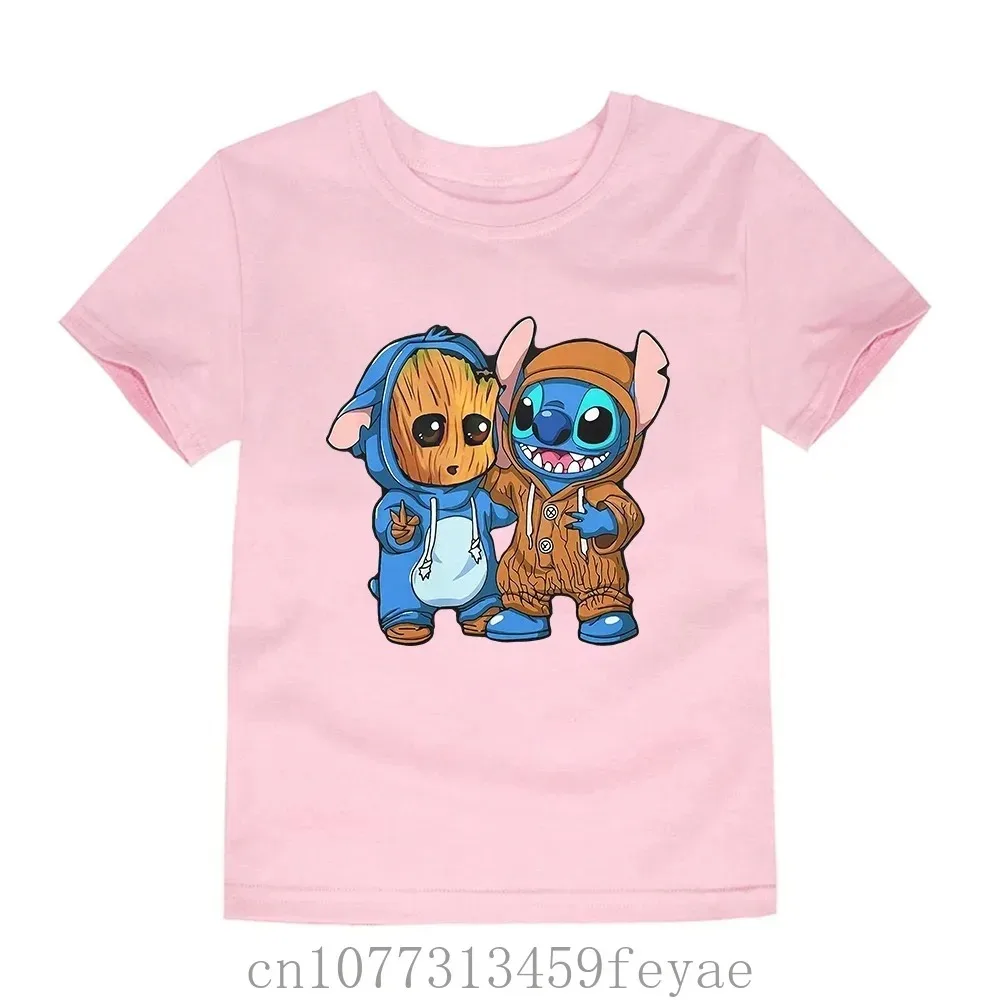 Детская модная хлопковая футболка с принтом черная размер 4–12 лет круглым