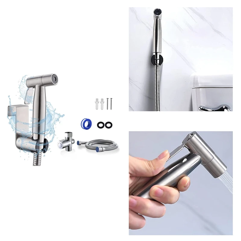 

Handheld Bidet Sprayer for Toilet-Adjustable Water Pressure Control with Bidet Hose for Feminine Wash,Diaper Bidet