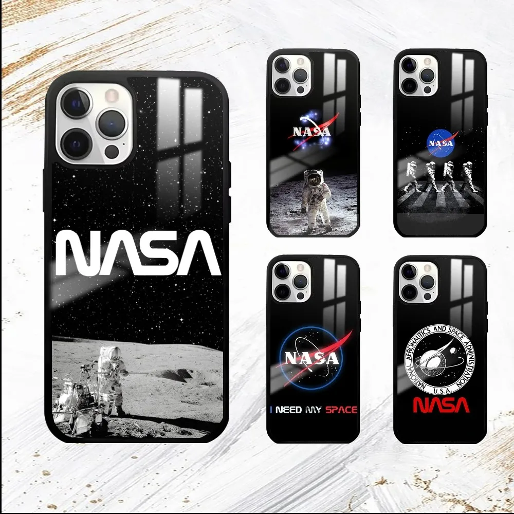 NASA-USA Phone Case For iPhone 16 15 14 13 12 11 Pro Max Plus Mini PC Fashion mirror phone case