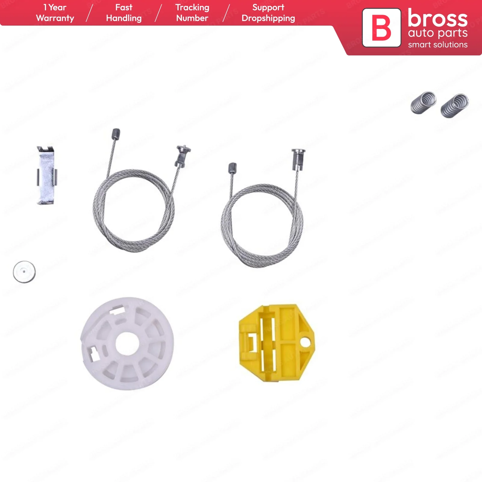 

Bross Auto Parts BWR880 Electrical Power Window Regulator Repair Kit Front Left or Right Door for Vauxhall Omega B 1994-2003
