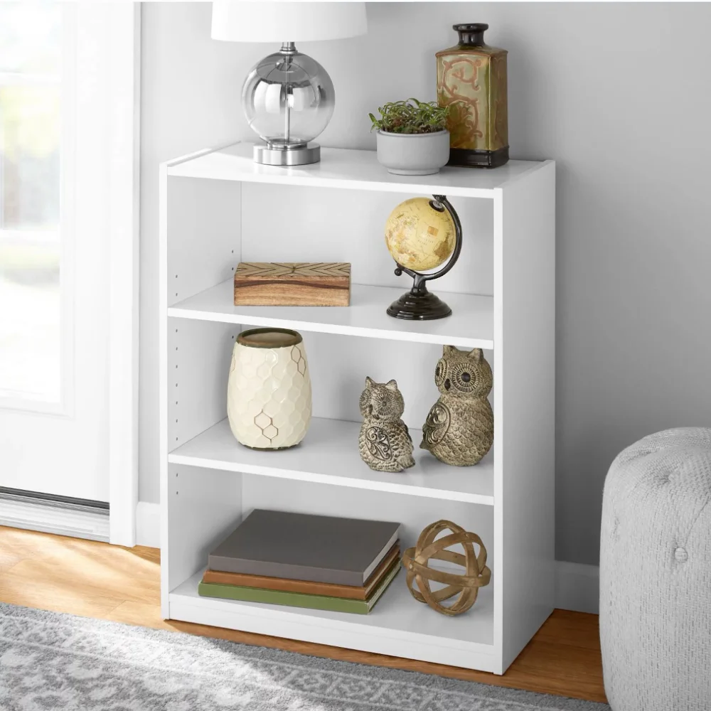 2023 New Mainstays 3-Shelf Bookcase with Adjustable Shelves