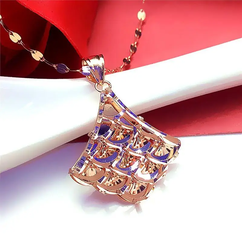 

Специальное дизайнерское ожерелье с подвеской в русском стиле с юбкой 585, ожерелье из фиолетового золота, новое модное женское золотое ожерелье для женщин