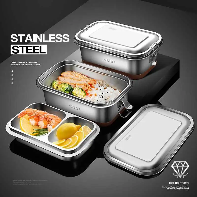 

YOUPIN German Lunch Box Office Workers' Lunch Box 304 Stainless Steel Student Canteen With Large Capacity Multi Layer Separation
