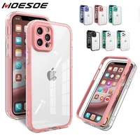 for iphone 13 pro max 12 11 pro max xr x xs max 7 8 plus clear shockproof 2 in 1 full body protection phone case soft tpu cover