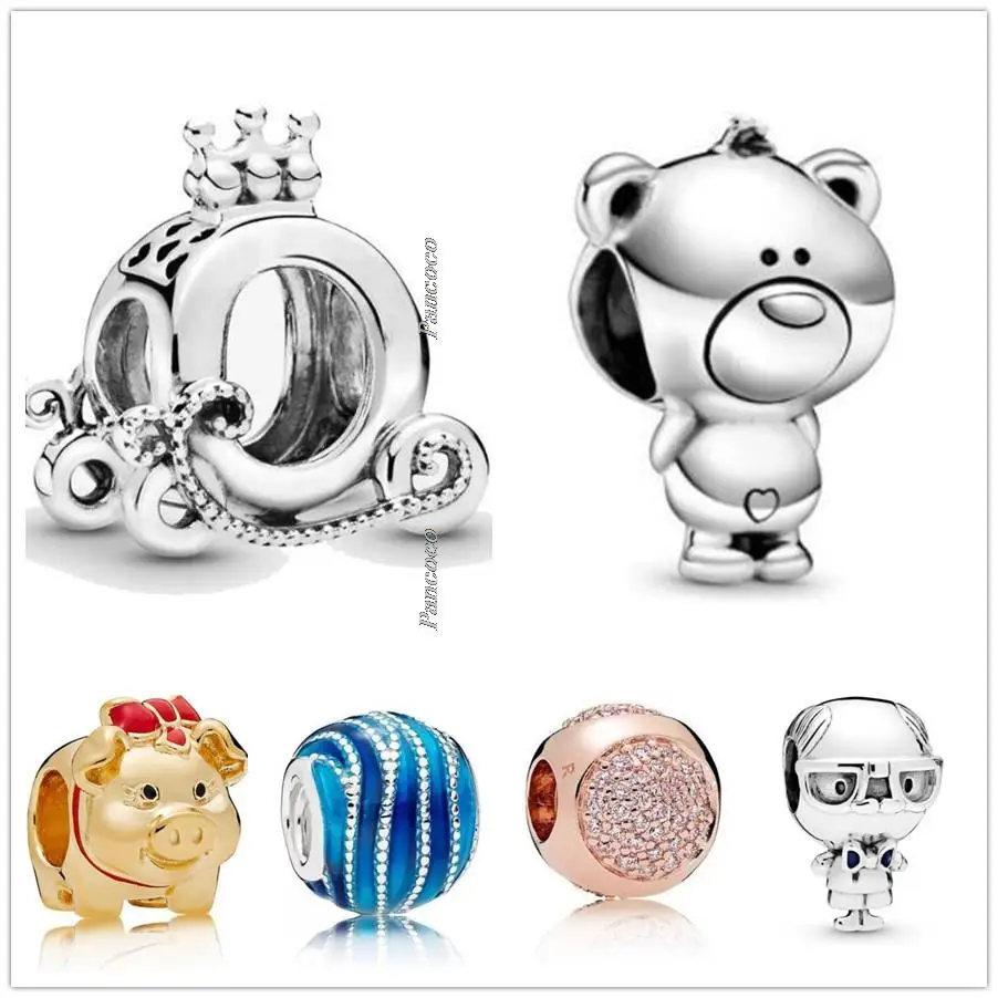 

Authentic 925 Sterling Silver Cute Sweet Theo Teddy Bear Charm Beads Fit Pandora Bracelet Necklace Jewelry