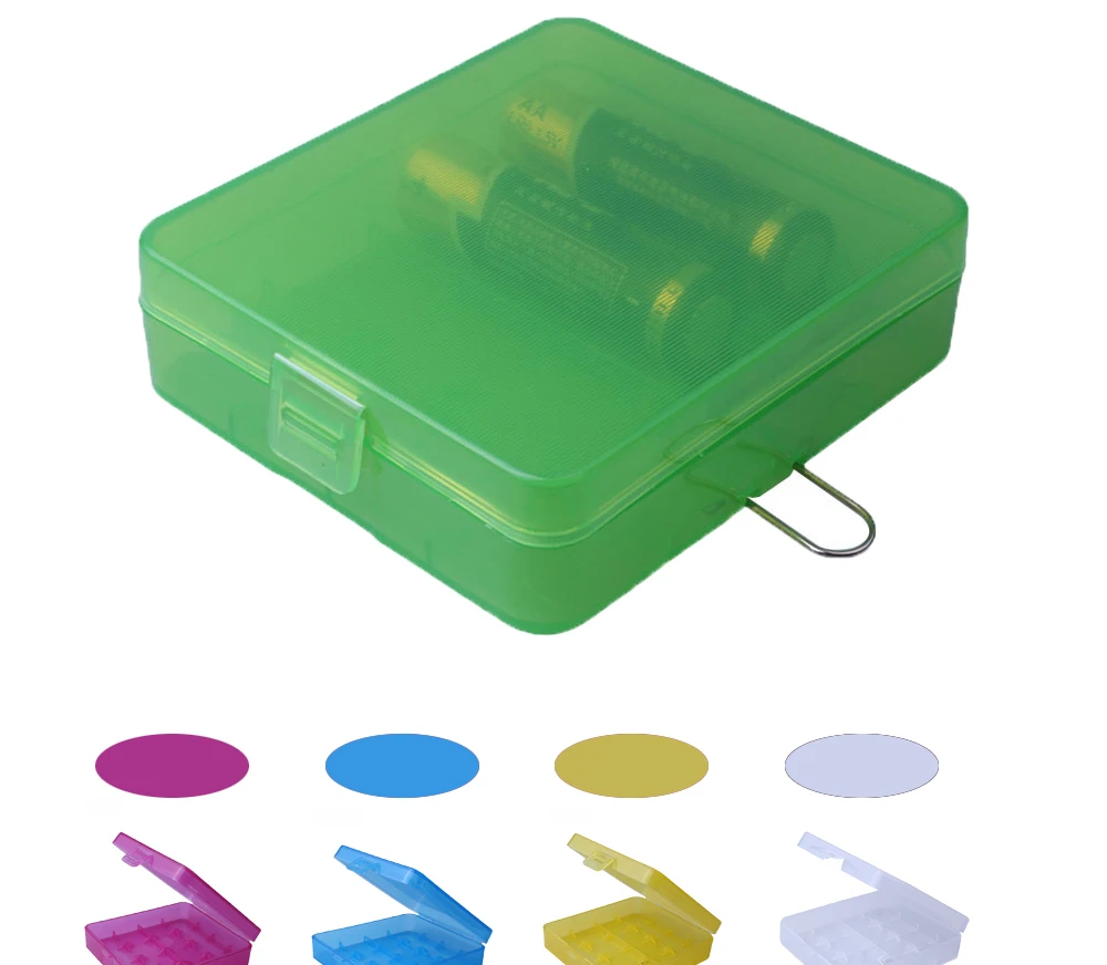 

Storage Box Case for 4 x 18650 Batteries Holder Store Boxes Holder Multi-color Universal Transparent Container
