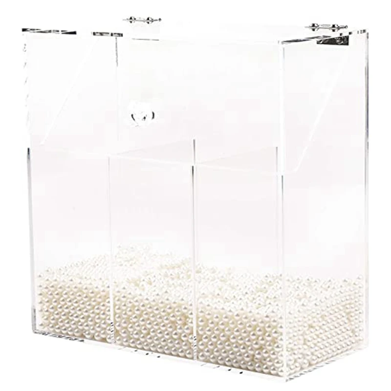 

SEWS-акриловый держатель для косметических кистей С Пылезащитным покрытием, прозрачная коробка для хранения косметических кистей, с жемчуго...