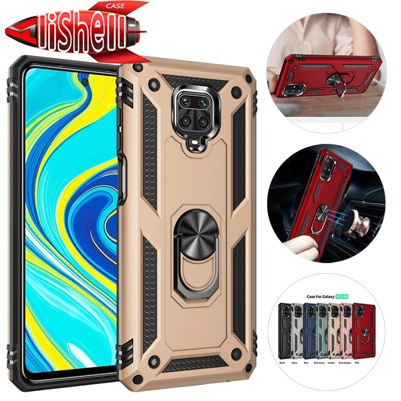 

Alishell Shockproof Phone Case For Redmi Note 10 ProMax Magnetic Ring Stand Armor Cover For Redmi Note 9 Pro 9T 10S 10Pro 11 Pro