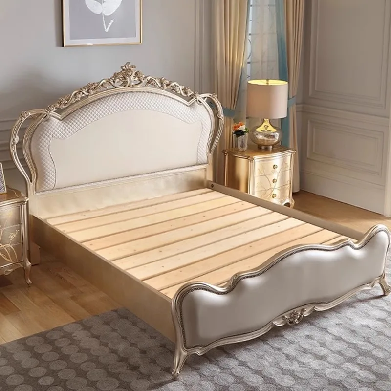 Простая европейская кровать безопасный каркас для спальни королевы детская