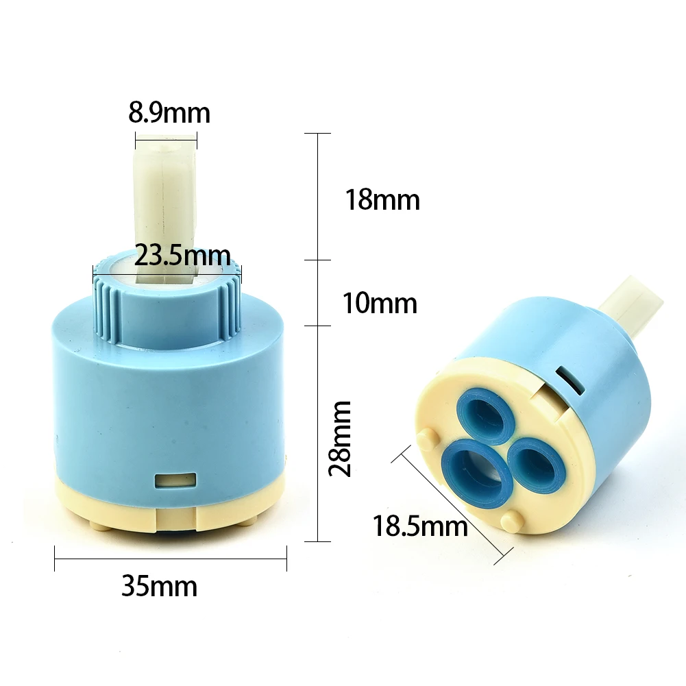 

35/40mm Ceramic Cartridge Faucet Accessories Hot And Cold Water Kitchen Tap Replacement Spare Parts Mixer Valve Blue
