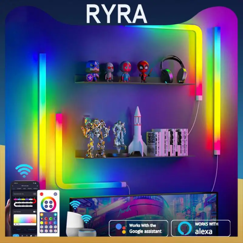 

12w Rgbic Φ Bar Eu Adapter 21led Led Wall светильник Голосовое управление Diy Wifi и Φ Tuya Smart Music Sync