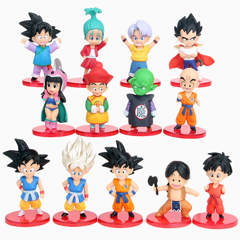 

13Pcs/Set Dragon Ball Anime Figure Goku Vegeta Action Figures Kurin Gotenks Figurine Toys Gifts Kawaii Models Animes Dolls Gifts