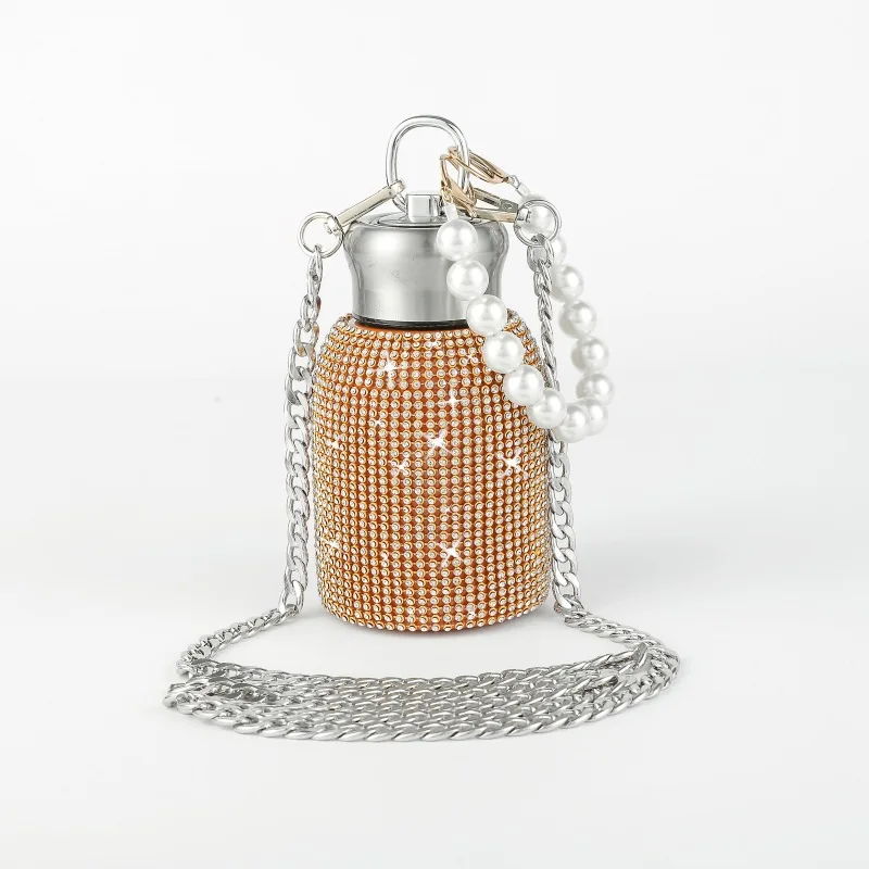 

Мини-термос из нержавеющей стали 300 мл с жемчужной цепочкой для женщин