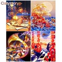 gatyztory frame painting by numbers diy gifts canvas painting abstract paint by numbers wall art unique gift diy gift 60x75cm