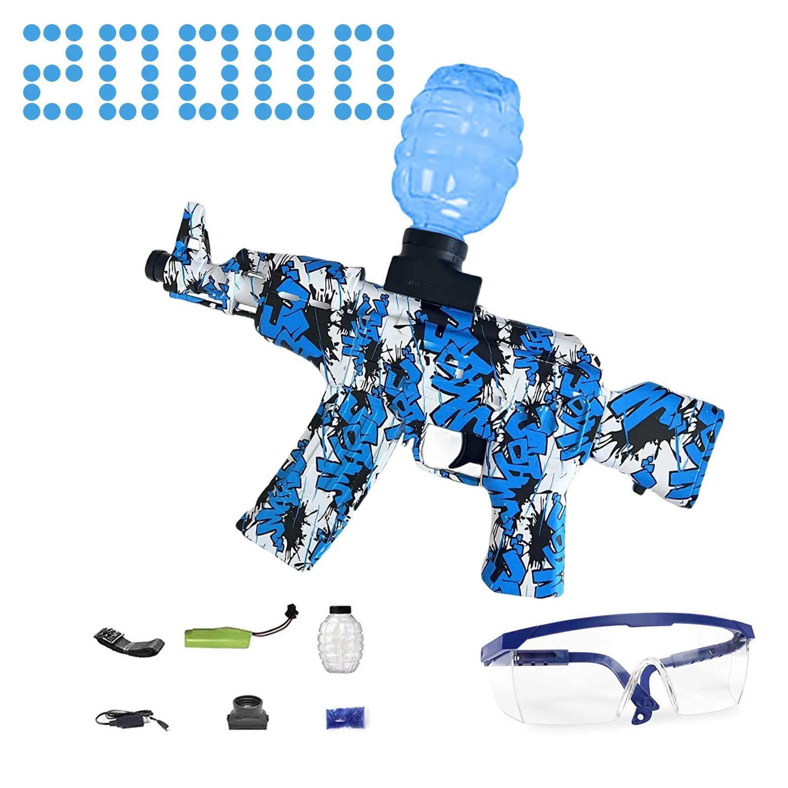

15 Blaster Electric Gel Ball With 30000 Rounds Hydrogel Ball High Performance Gel Shooting Backyard Outdoor Activities Shooting