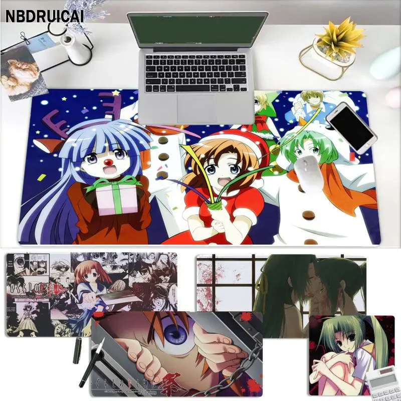 

Anime Cartoon Higurashi No Naku Koro Ni Simple Design Large Gaming Mousepad L XL XXL Gamer Mouse Pad Size For CSGO Game Desktop