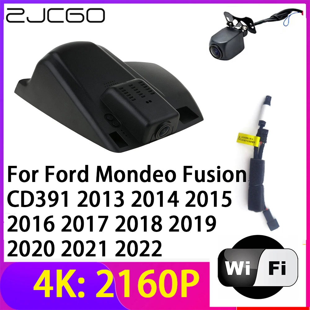 

ZJCGO 4K 2160P Dash Cam DVR Car Camera 2 Lens Recorder Wifi Night Vision for Ford Mondeo Fusion CD391 2013~2022