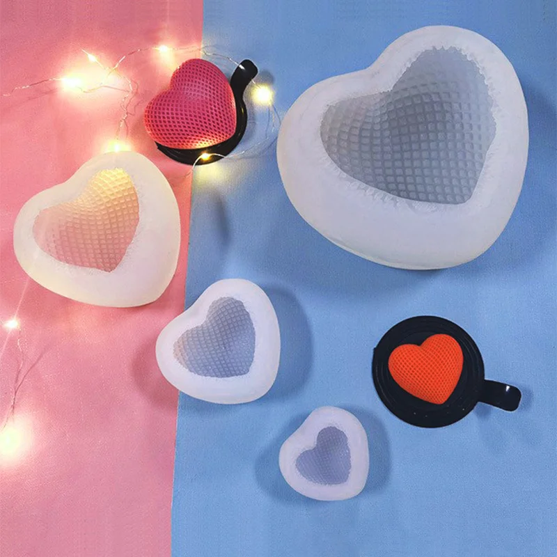 

New Grid Love Shape Silicone Candle Mold for DIY Handmade Aromatherapy Candle Epoxy Resin Ornaments Handicrafts Soap Mould