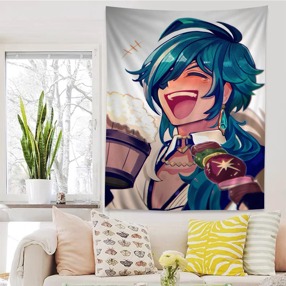 Genshin Impact Kaeya альберхиппи настенные подвесные гобелены богемные Мандала INS