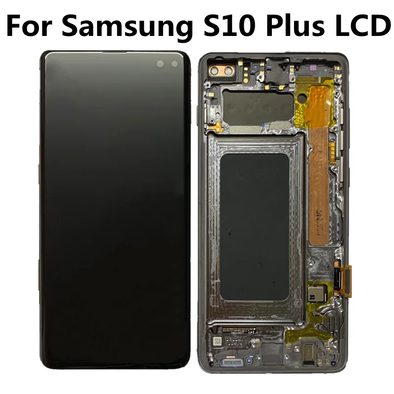 

Оригинальный сенсорный экран AMOLED для SAMSUNG Galaxy S10 Plus G975 G975F G975F/DS, дигитайзер с рамкой с дефектом